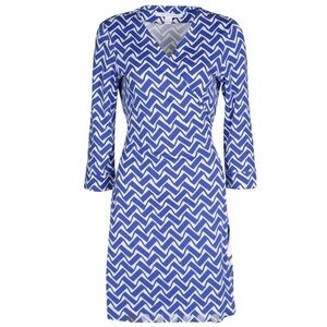 Diane Von Furstenberg Blue and White Printed Julian Dress Size 4
